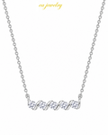 Silver Wave Zircon Necklace