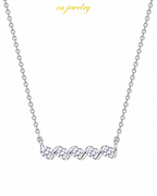 Silver Wave Zircon Necklace