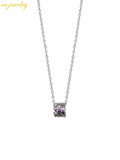 Silver Honeycomb Zircon Necklace