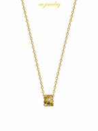 Gold Honeycomb Zircon Necklace