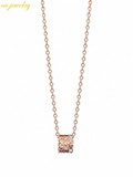 Rose Gold Honeycomb Zircon Necklace