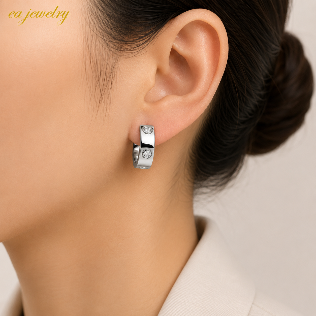 Silver Rivet Earrings