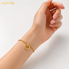 Roman Circle Bracelet- Gold