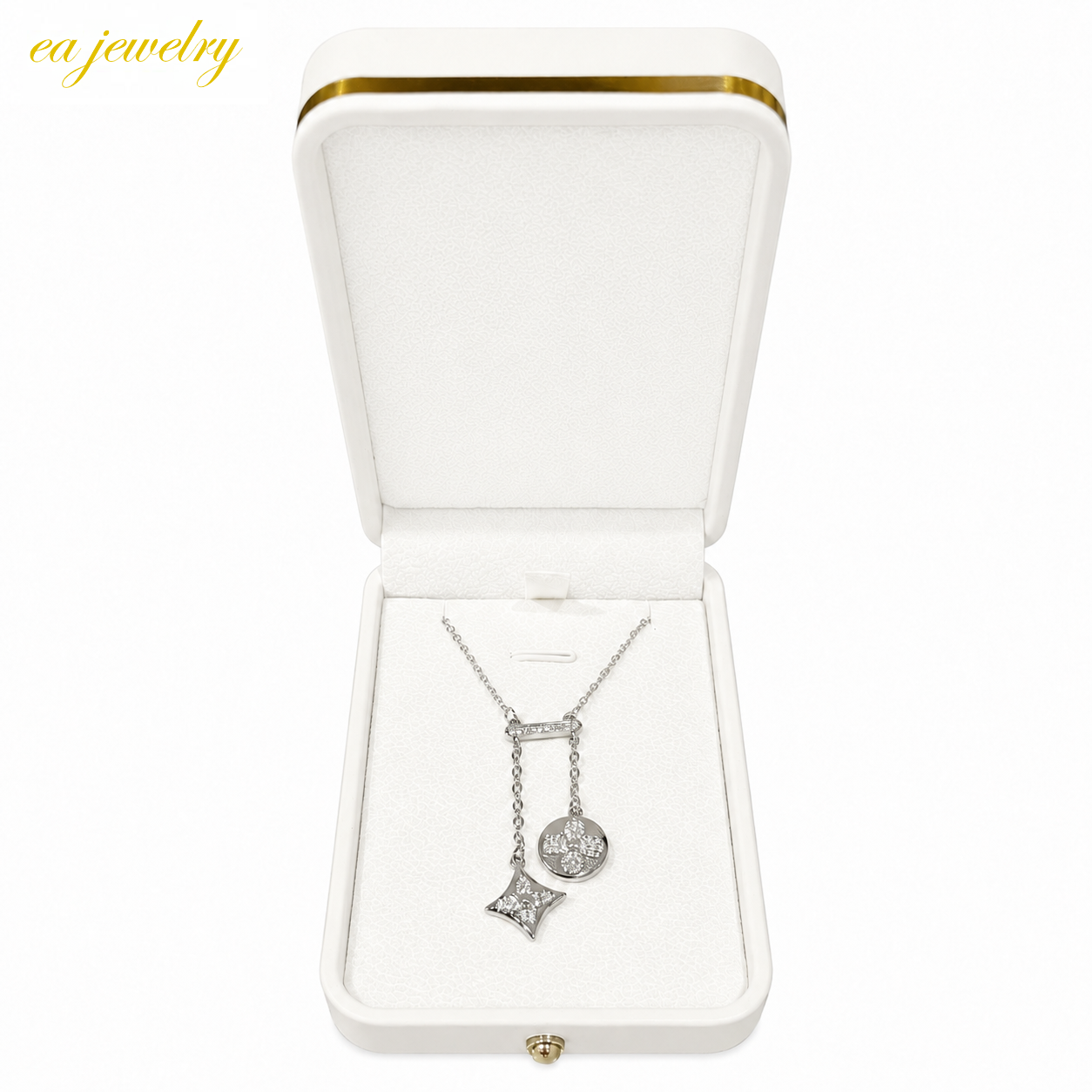 Silver Charm Drop Necklace