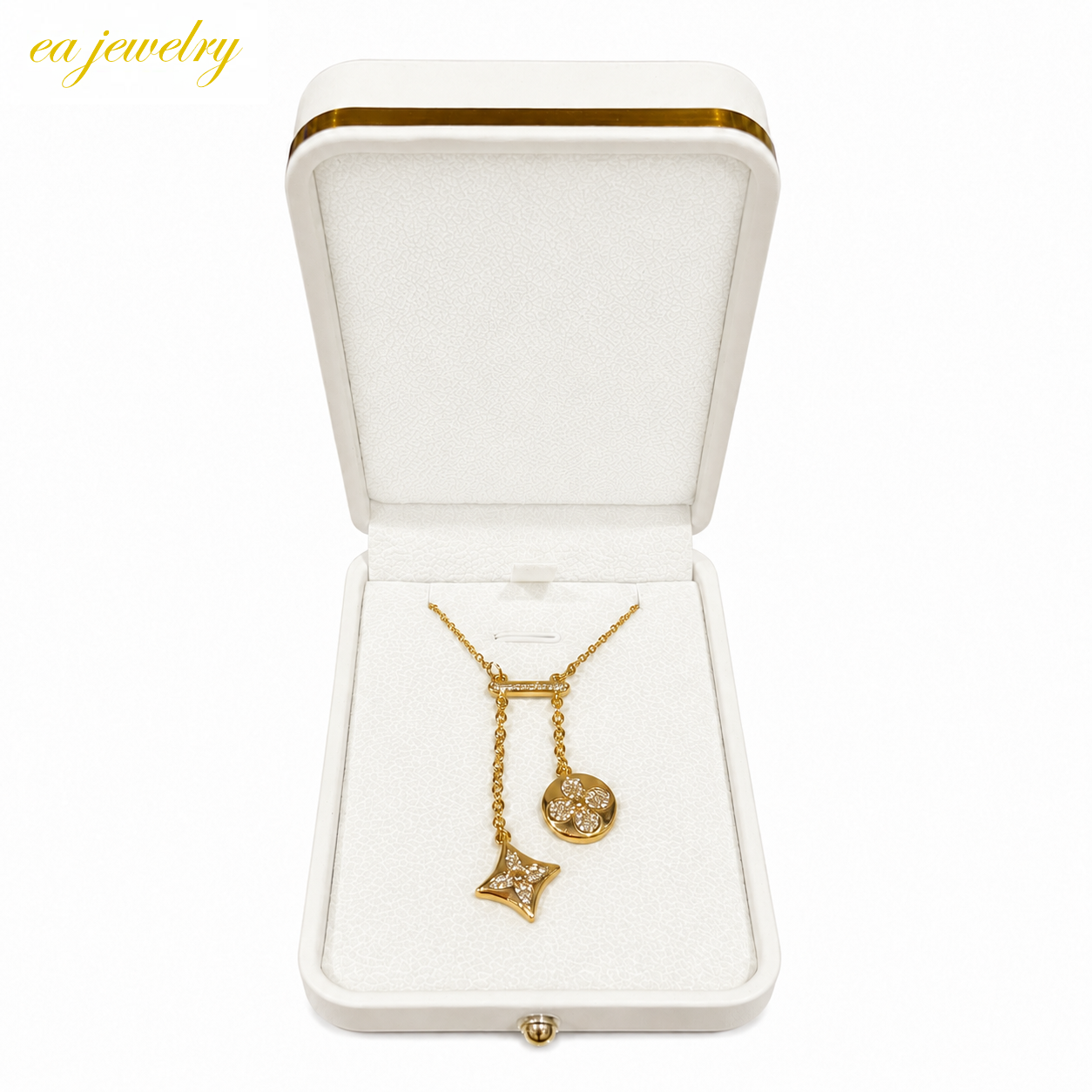Golden Charm Drop Necklace