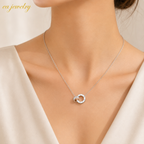 Roman Circle Necklace - Silver