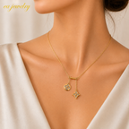 Golden Charm Drop Necklace