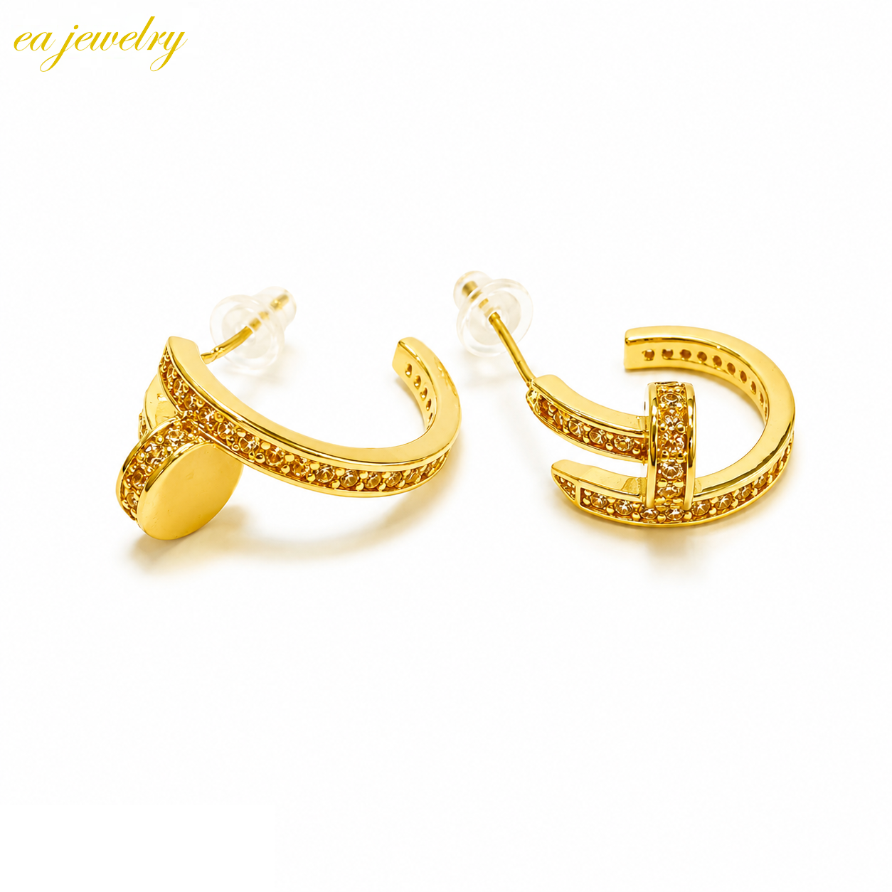 Nova Curve Earrings - Gold