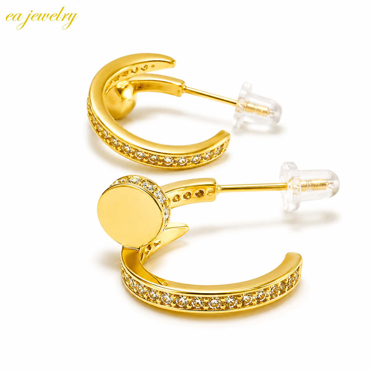 Nova Curve Earrings - Gold