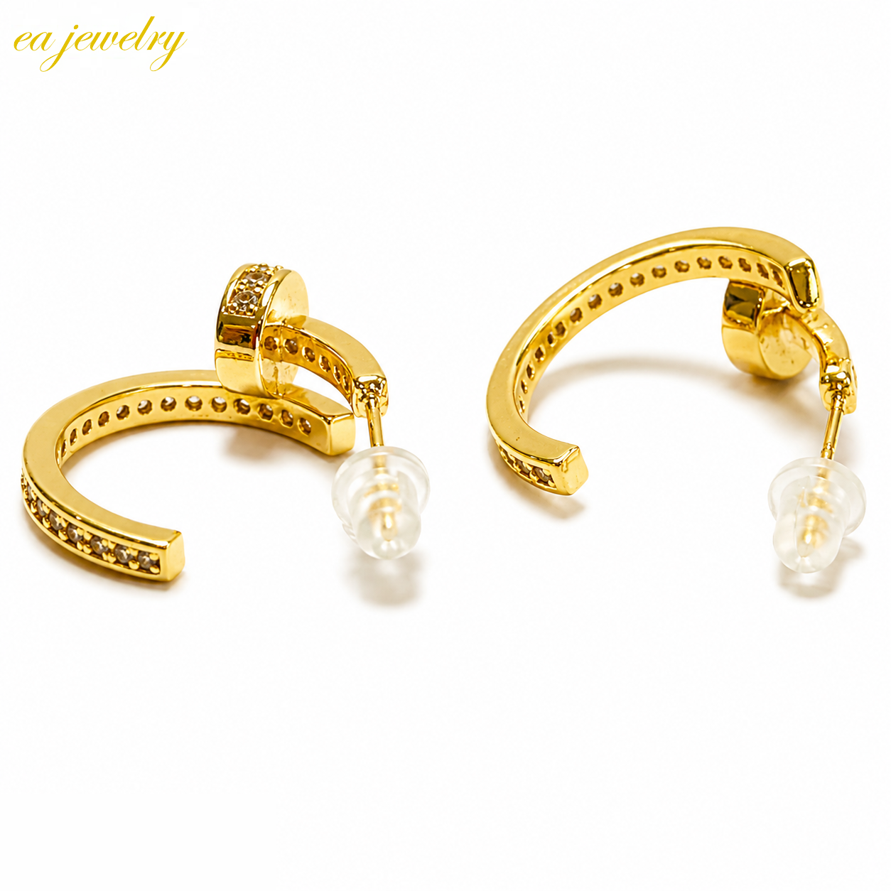Nova Curve Earrings - Gold