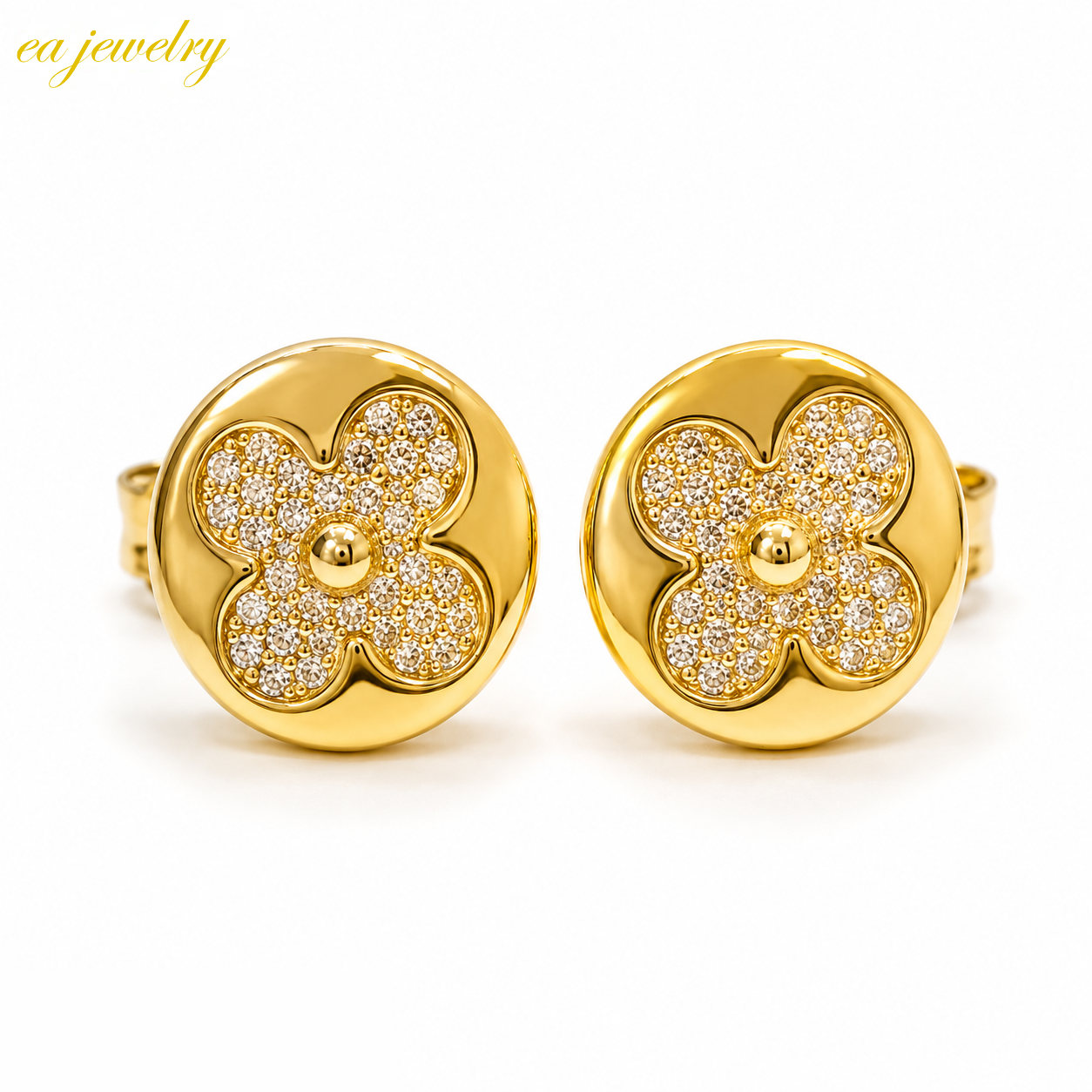 Clover Stud Earrings - Gold