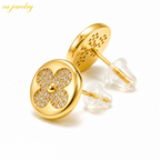 Clover Stud Earrings - Gold