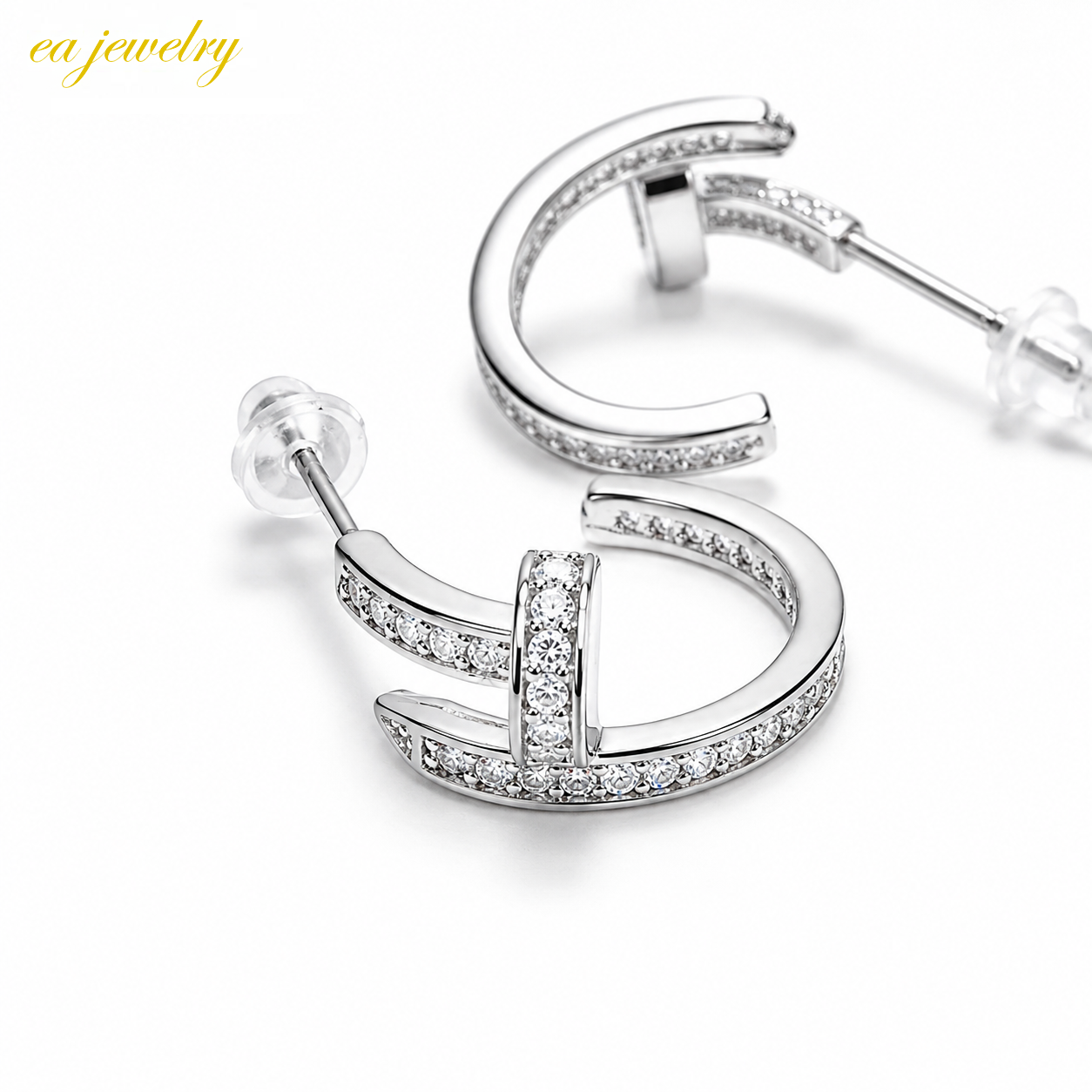 Nova Curve Earrings - Silver