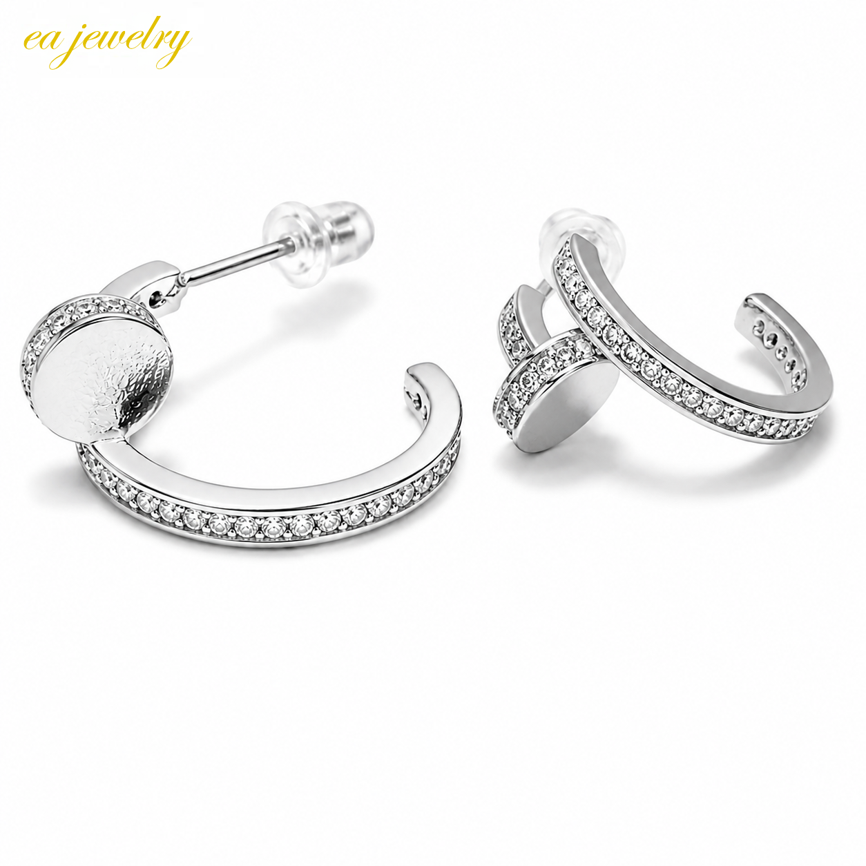 Nova Curve Earrings - Silver
