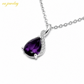 Purple Teardrop Crystal Necklace