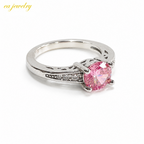 Rosé Lumière Silver Ring