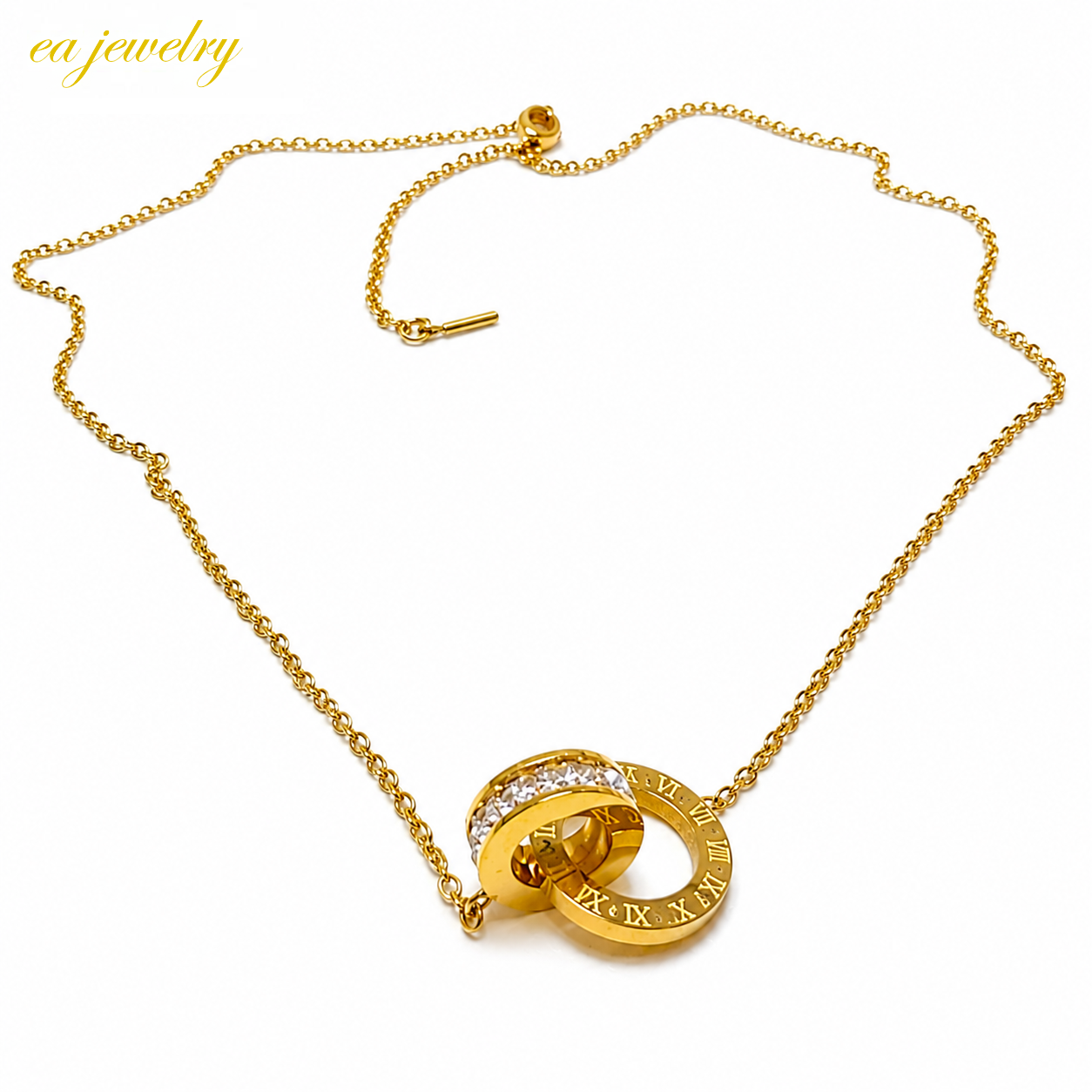 Roman Circle Necklace - Gold