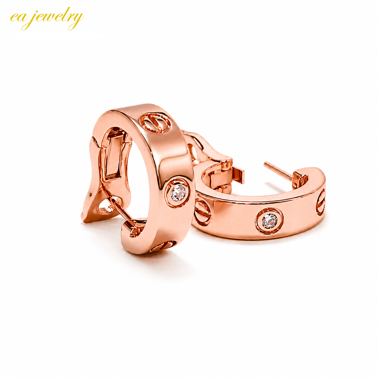 Rosé Screw Earrings