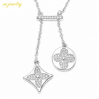 Silver Charm Drop Necklace