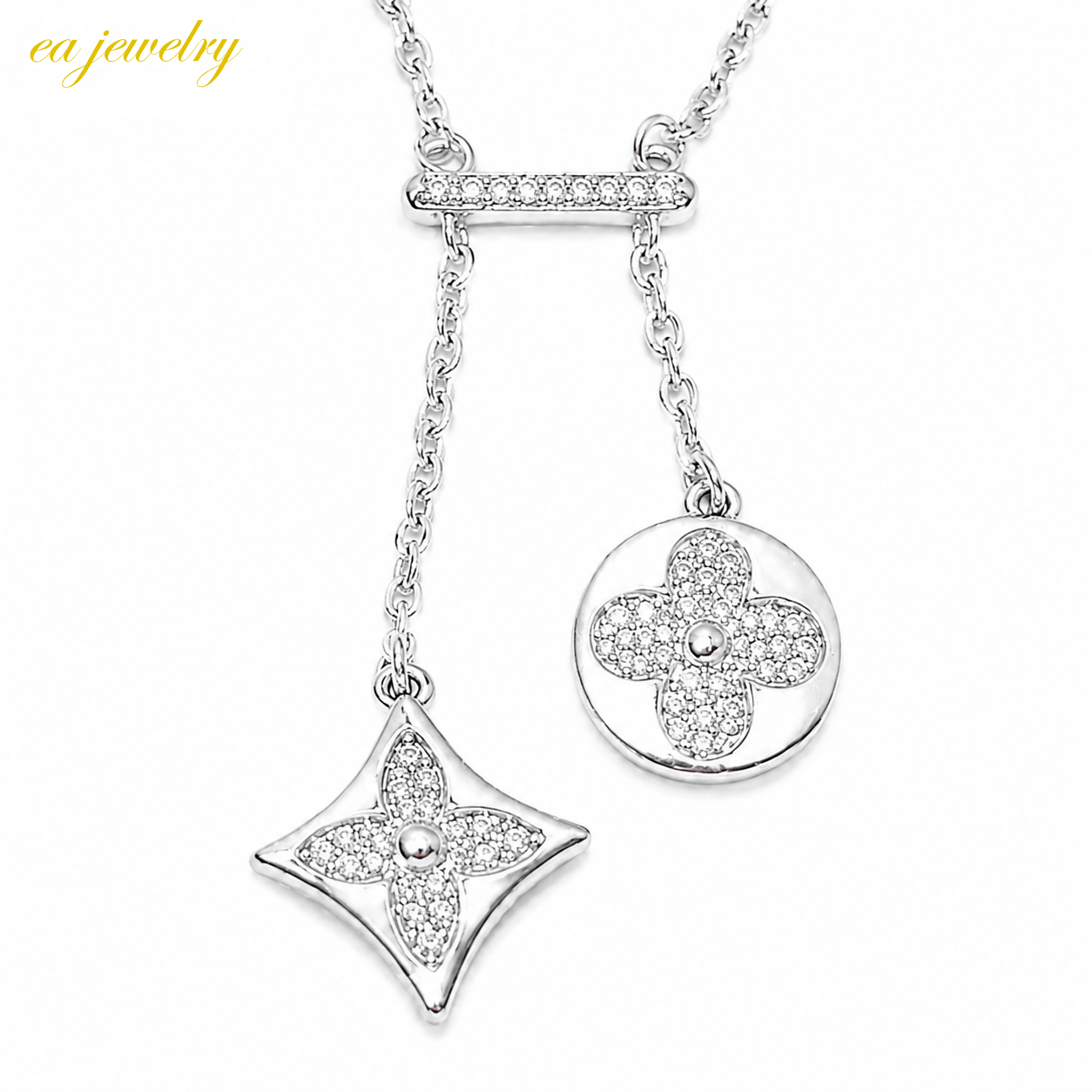 Silver Charm Drop Necklace