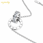 Roman Circle Necklace - Silver