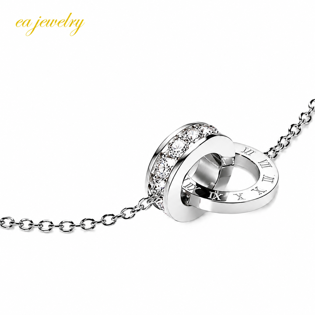 Roman Circle Necklace - Silver