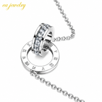 Roman Circle Necklace - Silver