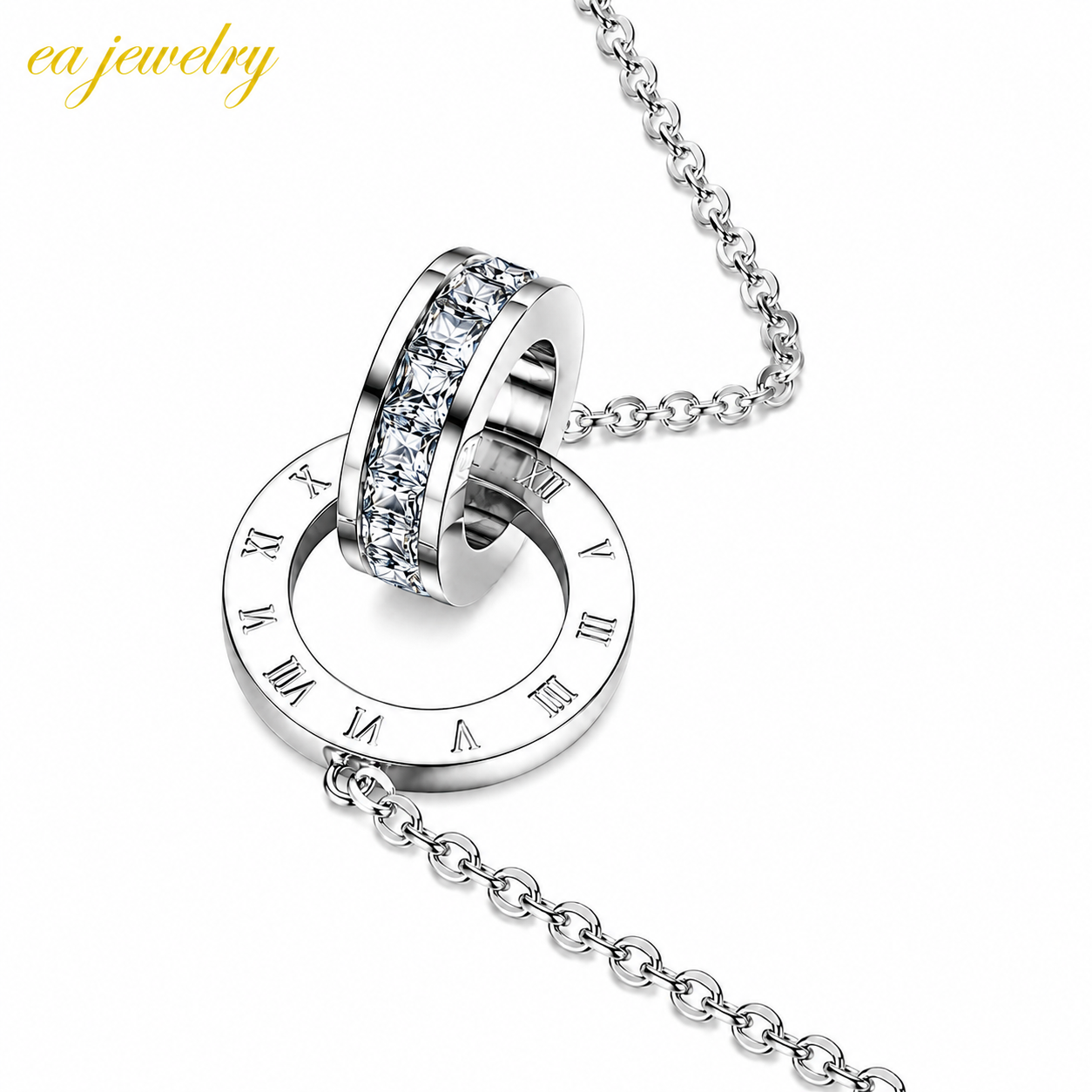 Roman Circle Necklace - Silver