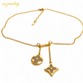 Golden Charm Drop Necklace