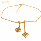 Golden Charm Drop Necklace