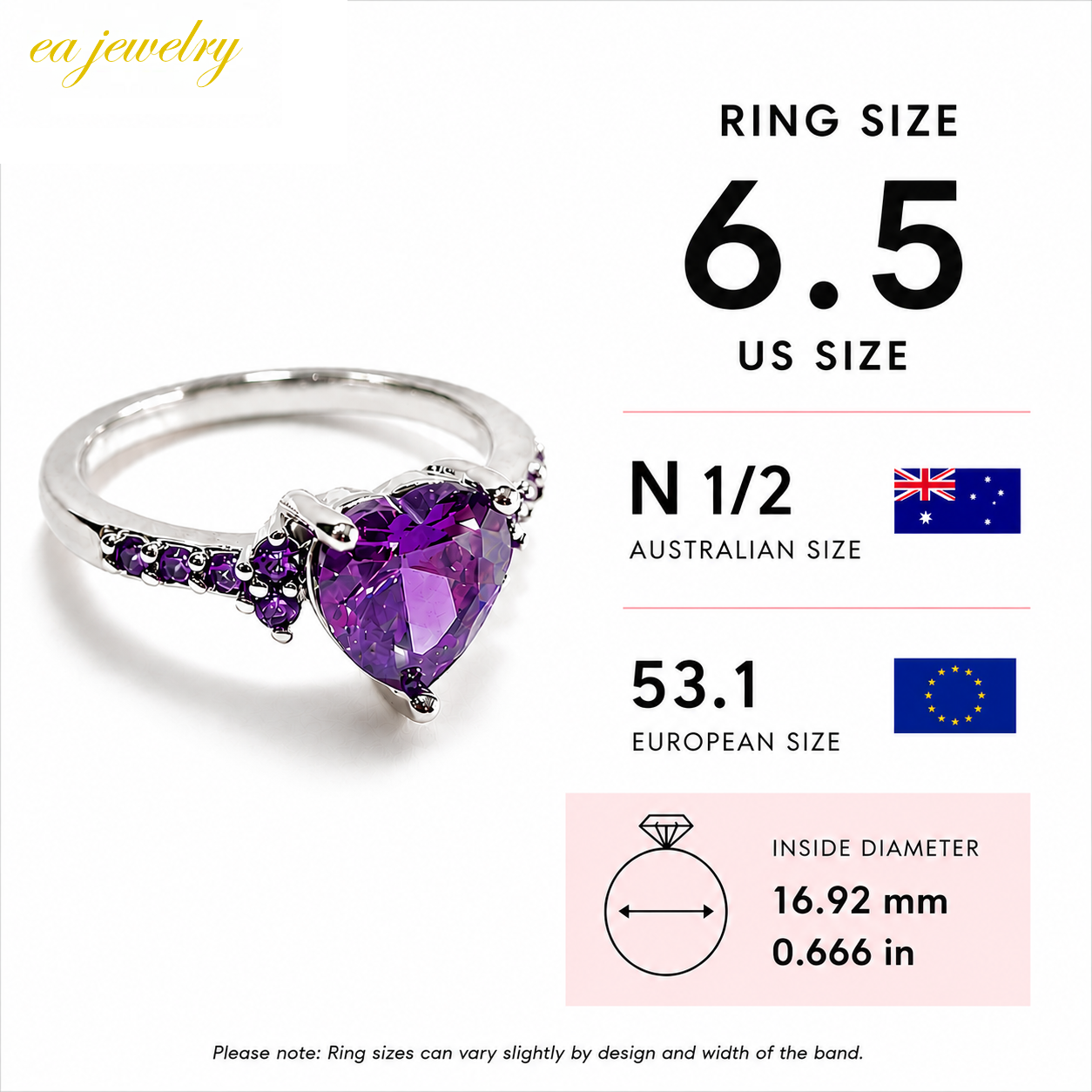 Violet Éclat Silver Ring