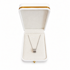 Silver Honeycomb Zircon Necklace