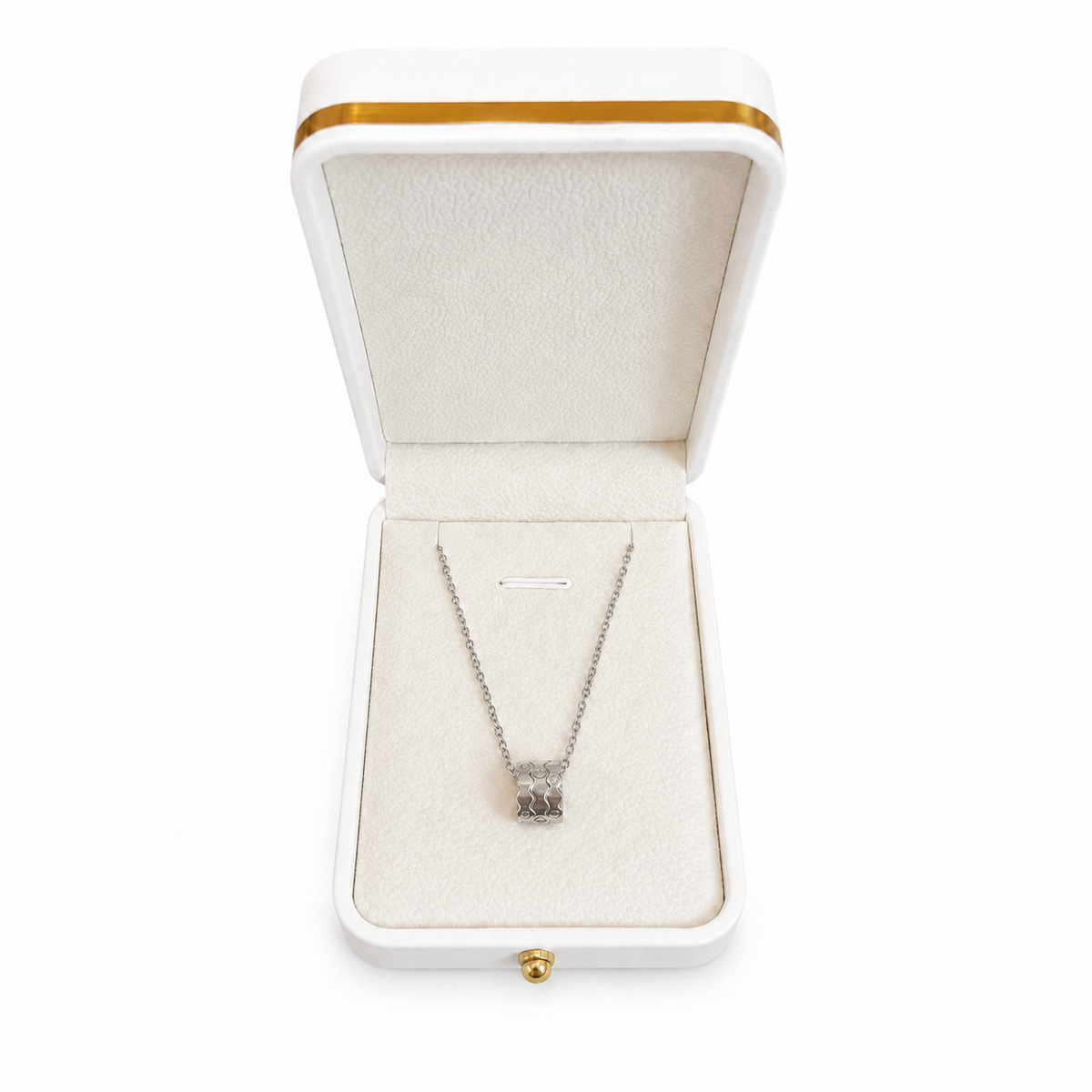 Silver Honeycomb Zircon Necklace