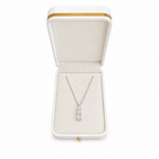 Silver Triple Zircon Drop Necklace