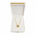 Gold Honeycomb Zircon Necklace