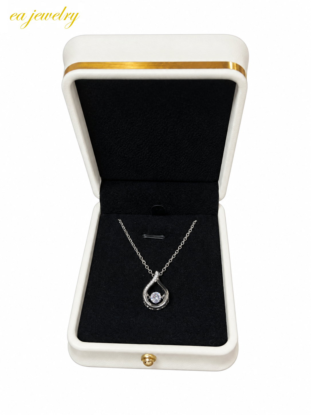 Silver Teardrop Zircon Necklace